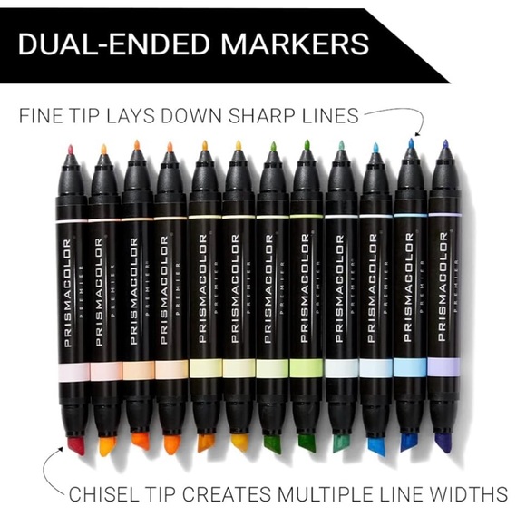 NEW Prismacolor Premier Dual-Ended Art Markers, Chisel /Fine Tips, Pastel Colors - Picture 5 of 7